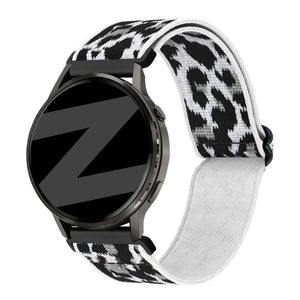 Bandz Bracelet nylon élastique Actyve Smartwatch 20mm (léopard blanc)