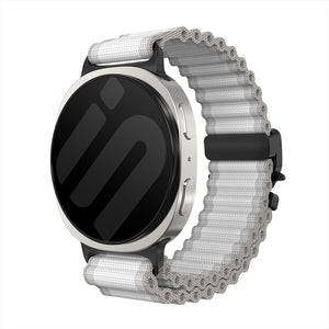 Bracelet nylon Outdoor avec boucle en P Samsung Galaxy Watch 8 - 40mm (blanc avec noir)