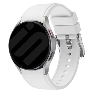 Silicone Strap 'Perfect Fit', white, on a watch, 3/4 front view