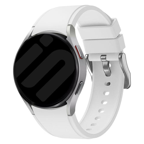 Silicone Strap 'Perfect Fit', white, on a watch, 3/4 front view