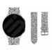 Bracelet cuir pailleté Samsung Galaxy Watch FE (argent)