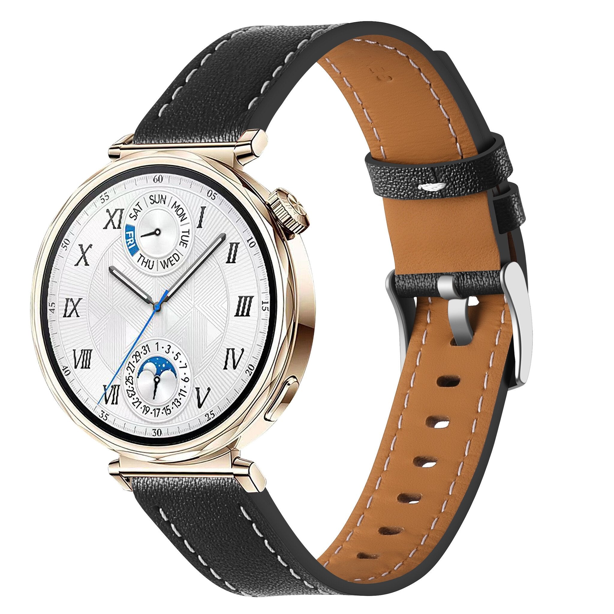 Bracelet cuir 'One Push' Huawei Watch GT 5 Pro - 42mm (noir)