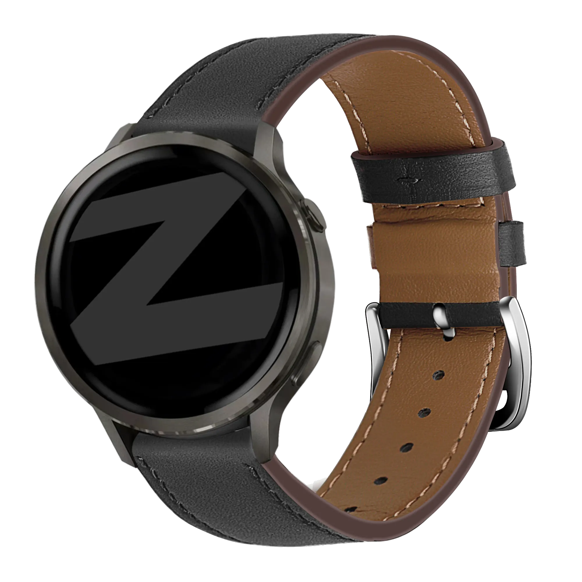 Bandz Garmin Forerunner 255 Leather Strap 'Deluxe' (Black)