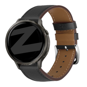 Bandz Bracelet cuir 'Deluxe' Garmin Vivomove Sport (noir)