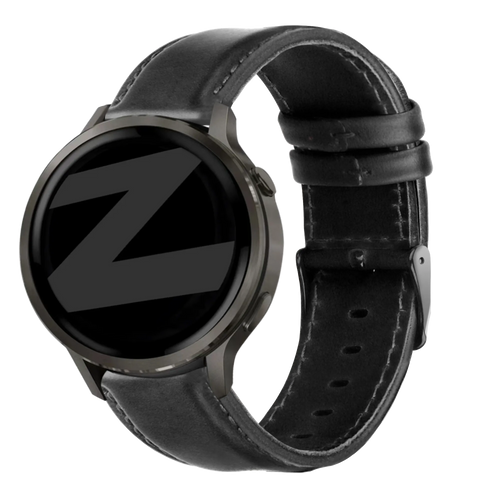 Bandz Bracelet cuir 'Classic' Garmin Vivomove HR (noir)