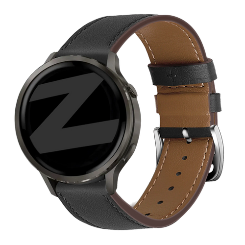 Bandz Bracelet cuir 'Deluxe' Garmin Forerunner 255s (noir)
