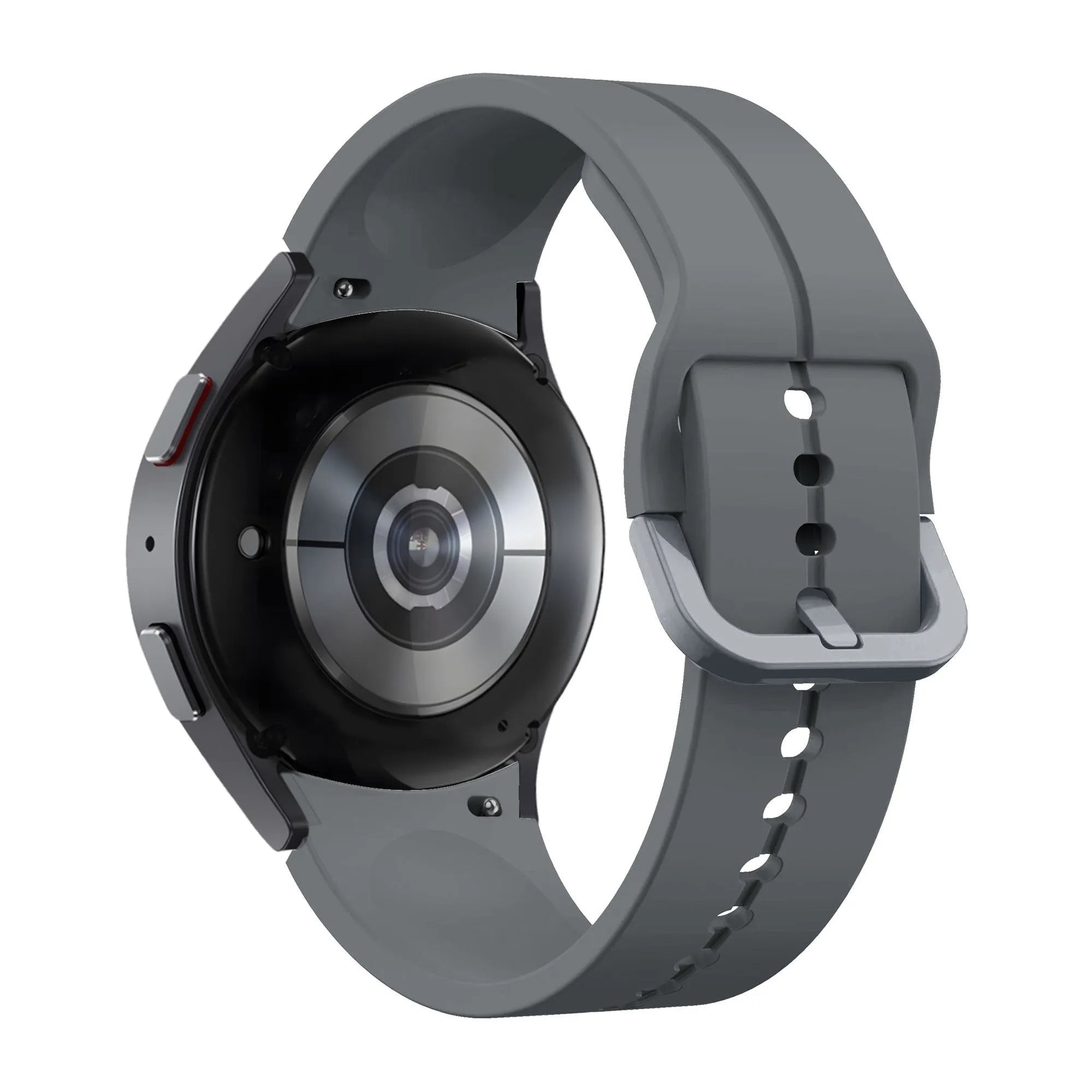 Silicone Strap 'Extreme', dark grey, on a watch, 3/4 rear view