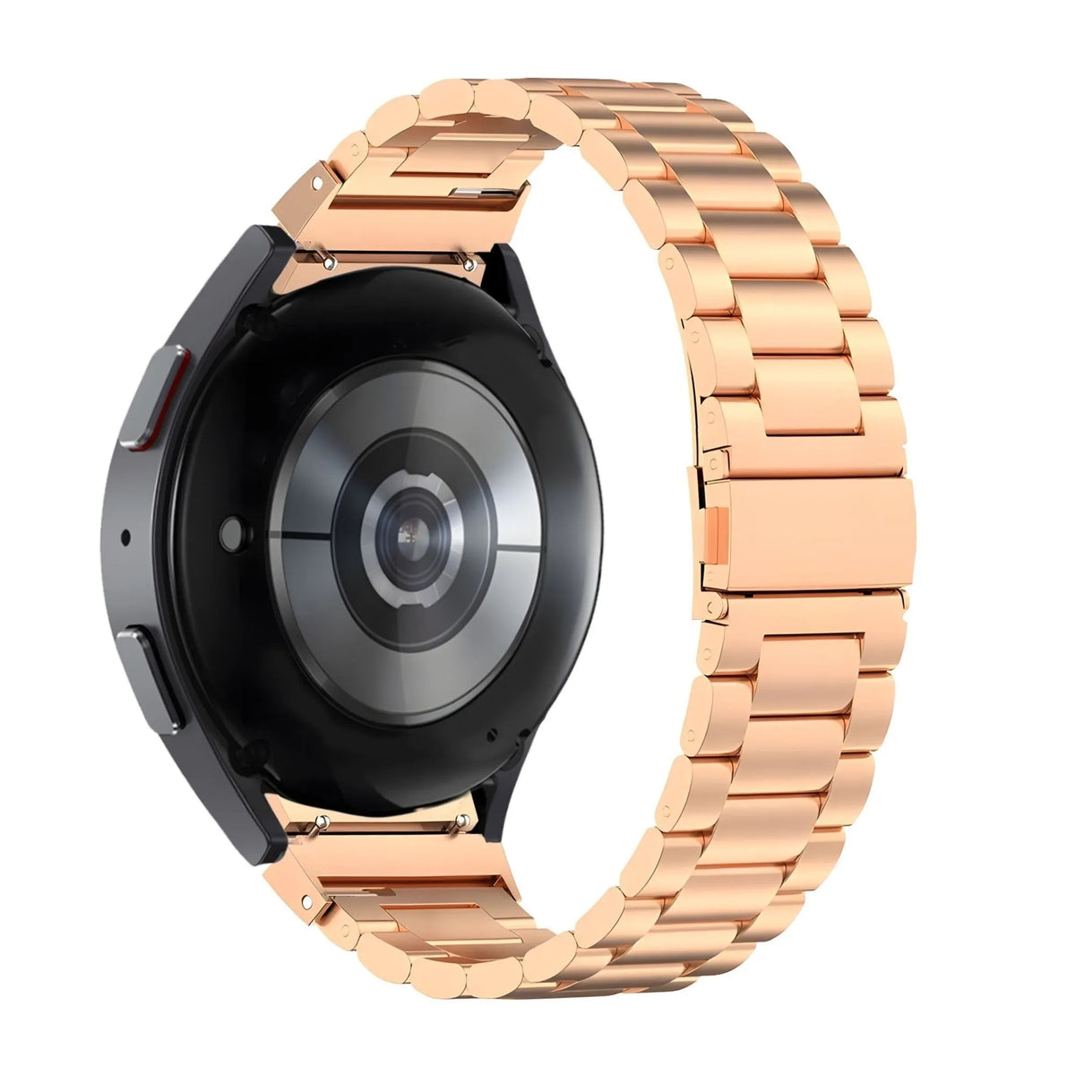 Steel Strap 'Classic', rose gold, on a watch, 3/4 rear view