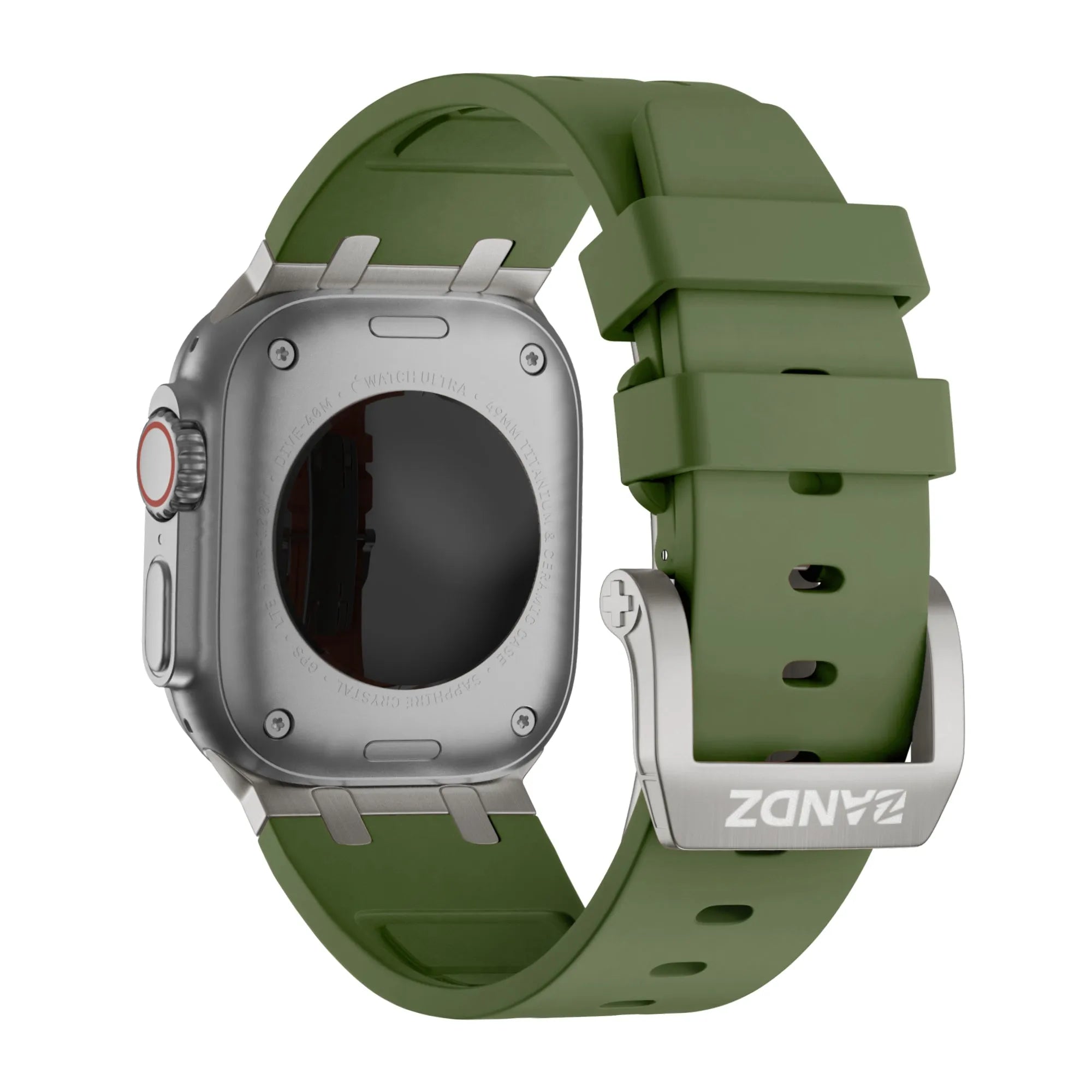 Bandz Bracelet silicone 'Luxe Liquid' Apple Watch (vert/titane)