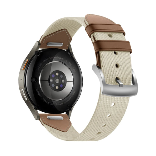 Bandz Bracelet cuir hybride 'Easy Fit' Fossil Gen 6 - 42mm (beige/marron)
