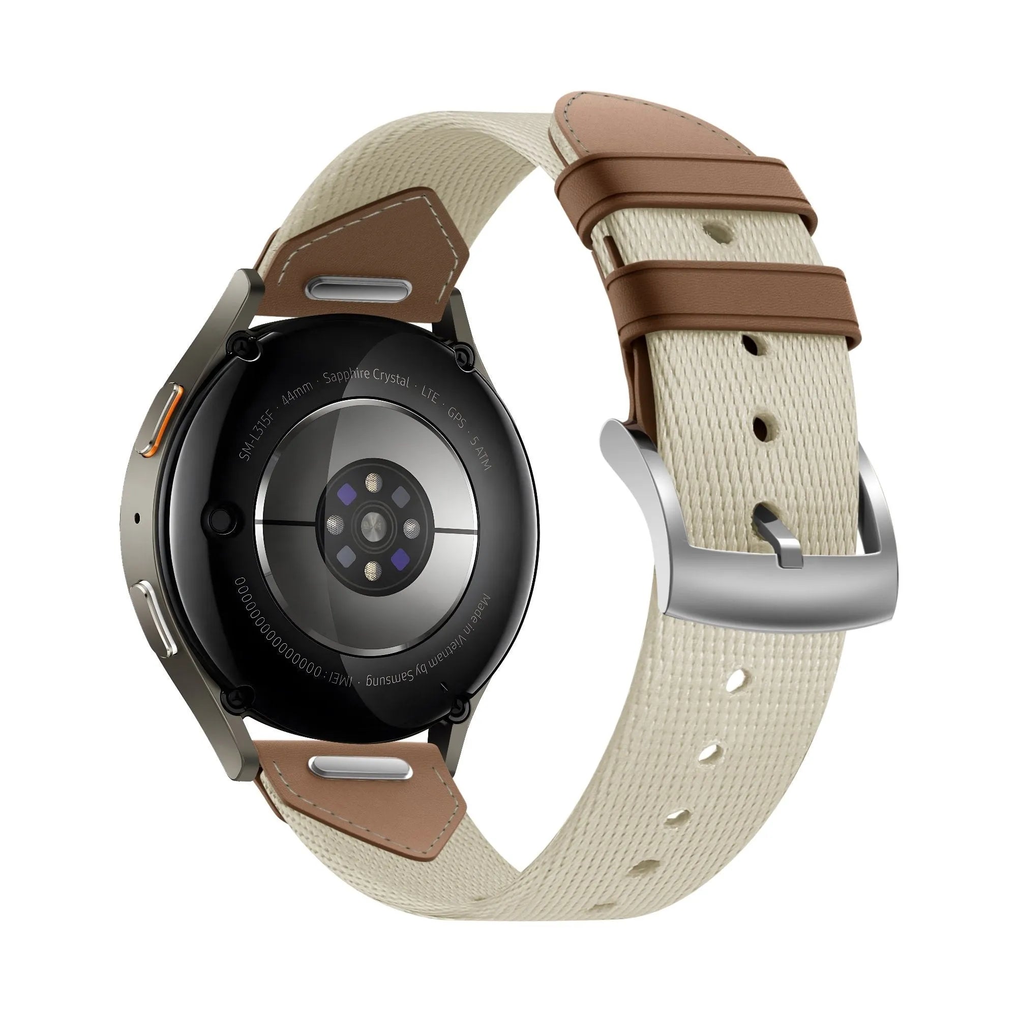 Bandz Bracelet cuir hybride 'Easy Fit' Fossil Gen 6 - 42mm (beige/marron)