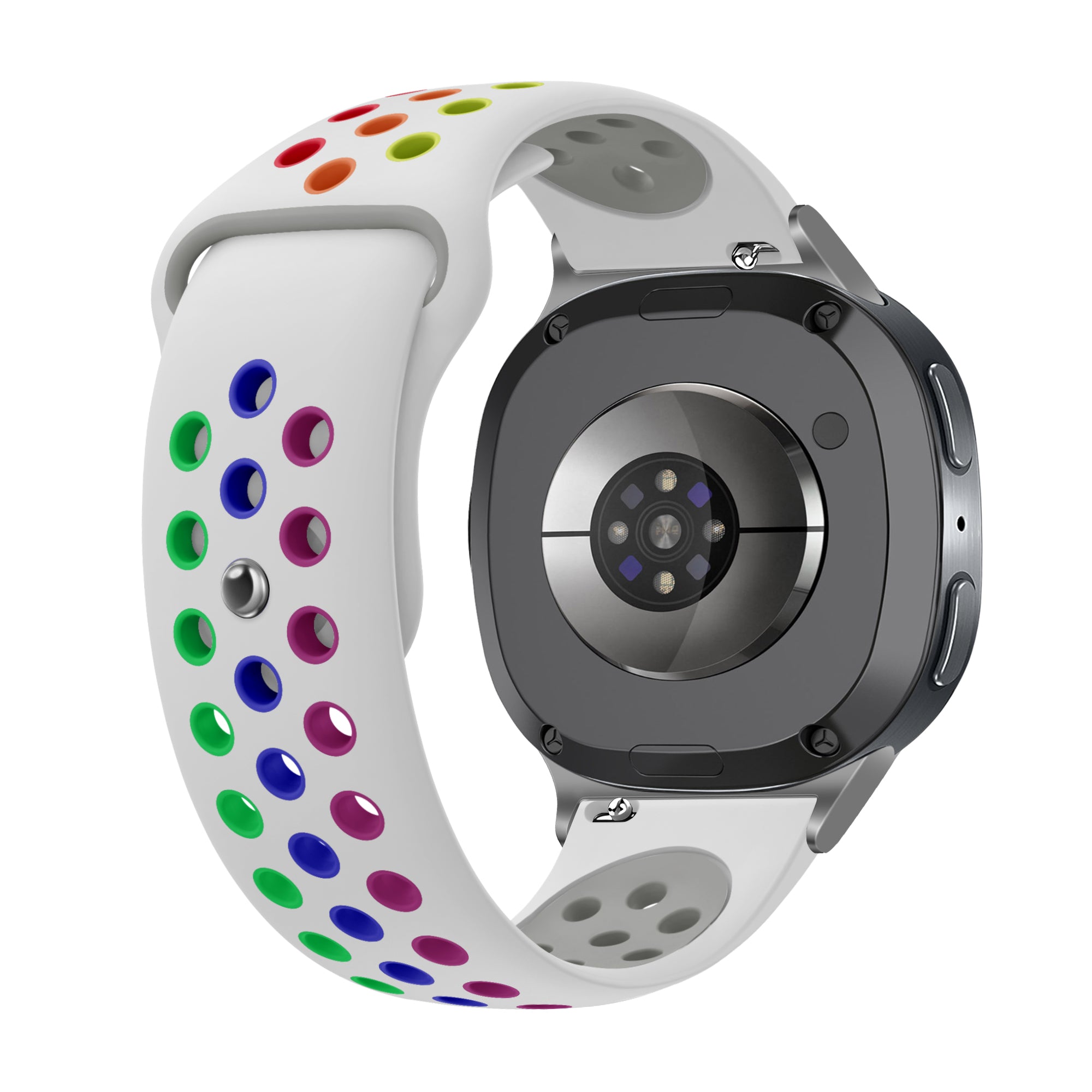 Bracelet sport Samsung Galaxy Watch 8 - 44mm (blanc/coloré)