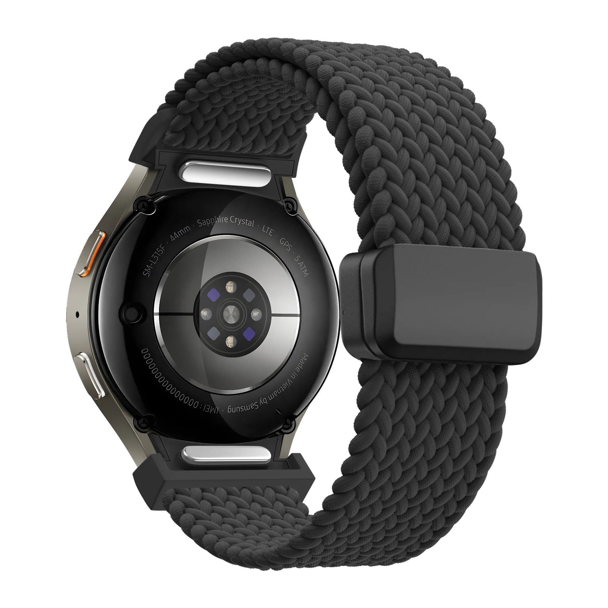 Bandz Samsung Galaxy Watch 4 Classic 42mm Braided Strap 'Easy Fit' (Black)
