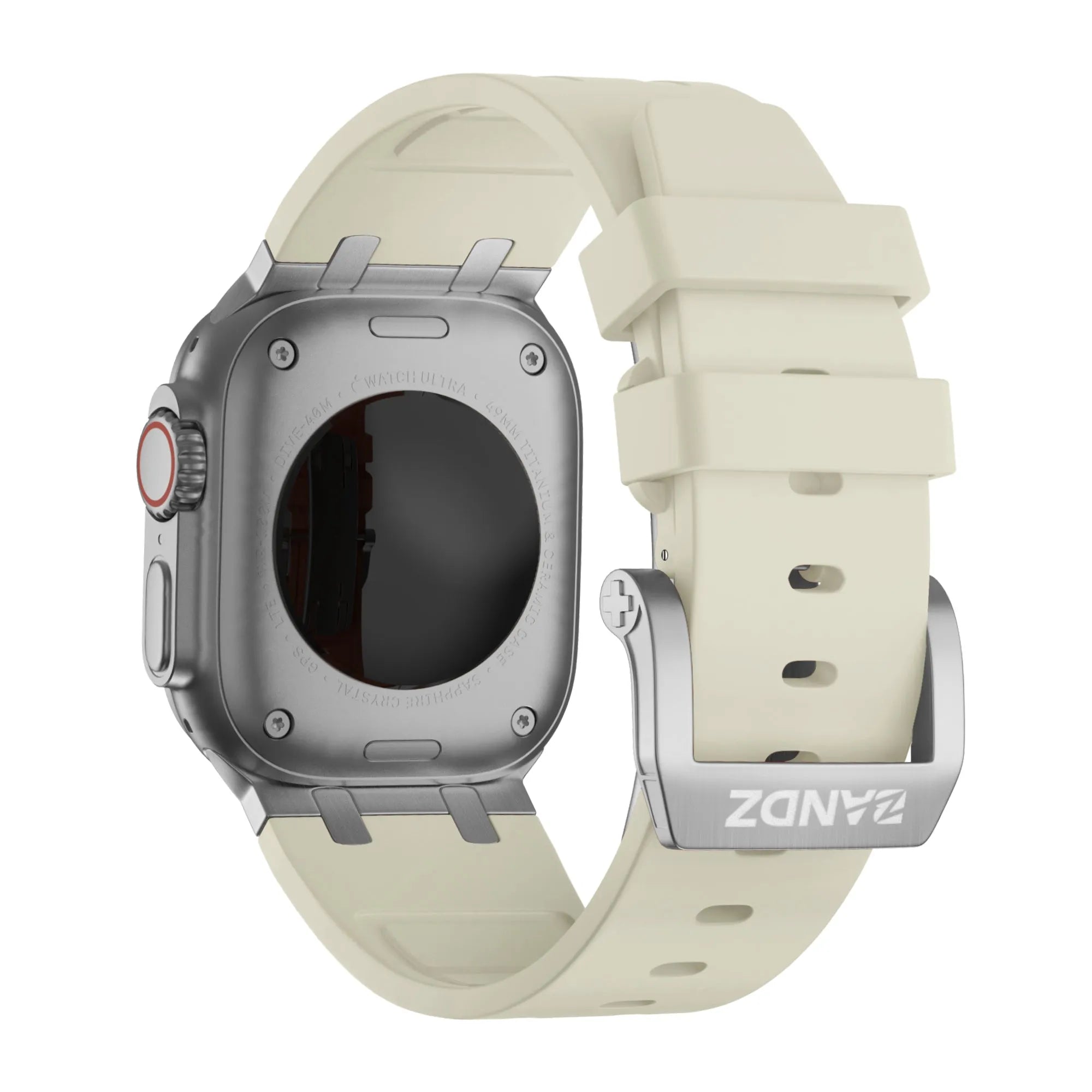 Bandz Bracelet silicone 'Luxe Liquid' Apple Watch (beige/argent)