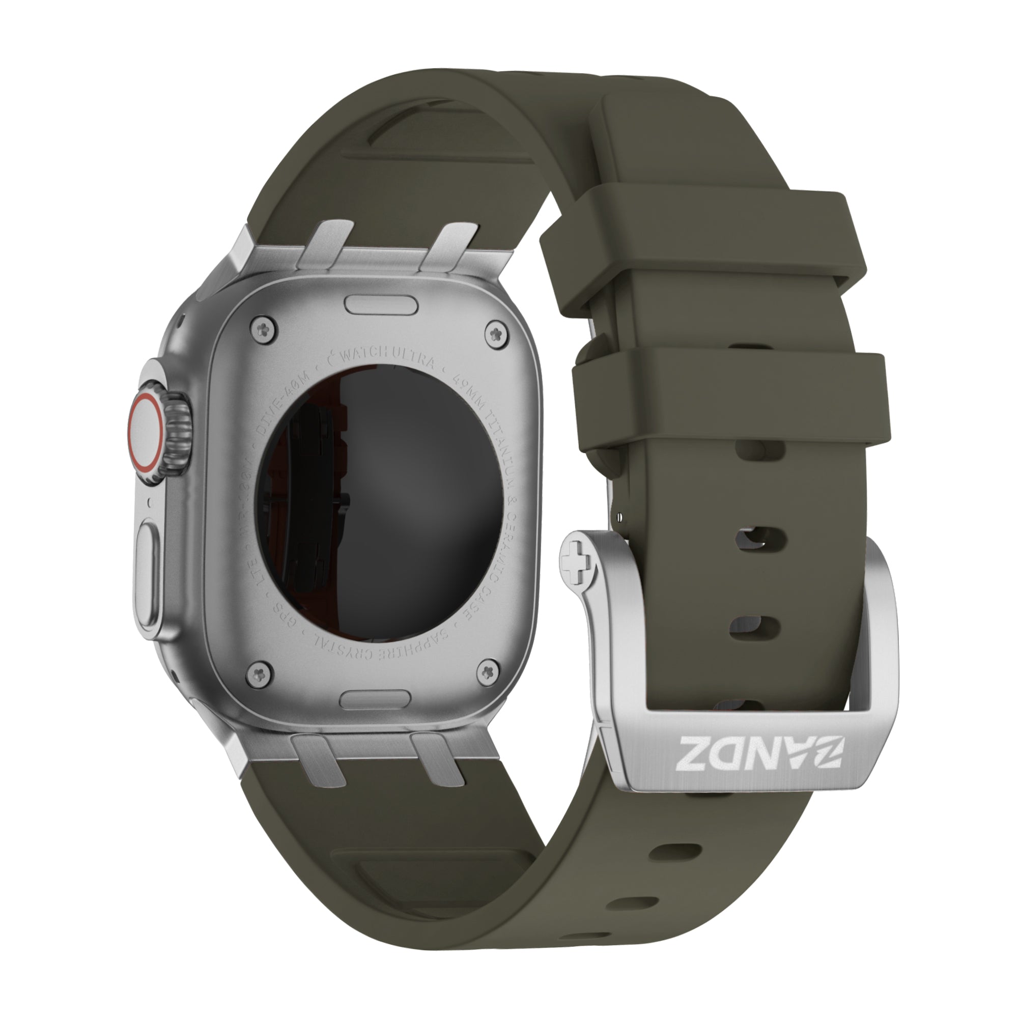 Bandz Bracelet silicone 'Luxe Liquid' Apple Watch Ultra (marron avec argent)