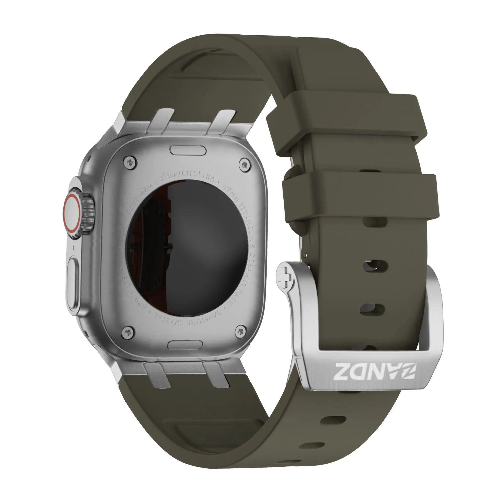 Bandz Bracelet silicone 'Luxe Liquid' Apple Watch (marron/argent)