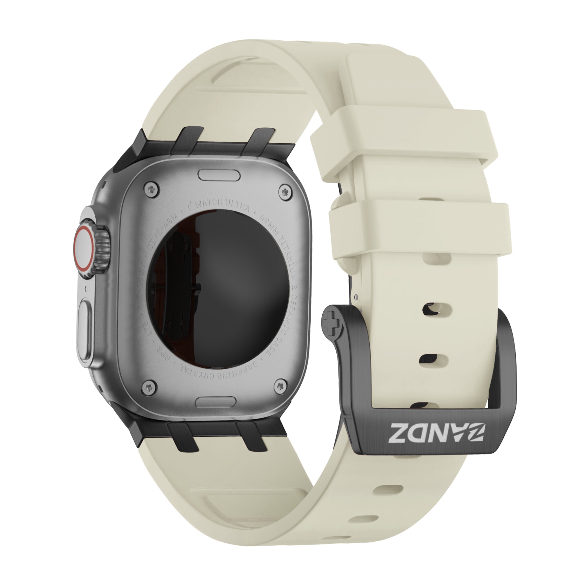 Bandz Bracelet silicone 'Luxe Liquid' Apple Watch Ultra (beige avec noir)