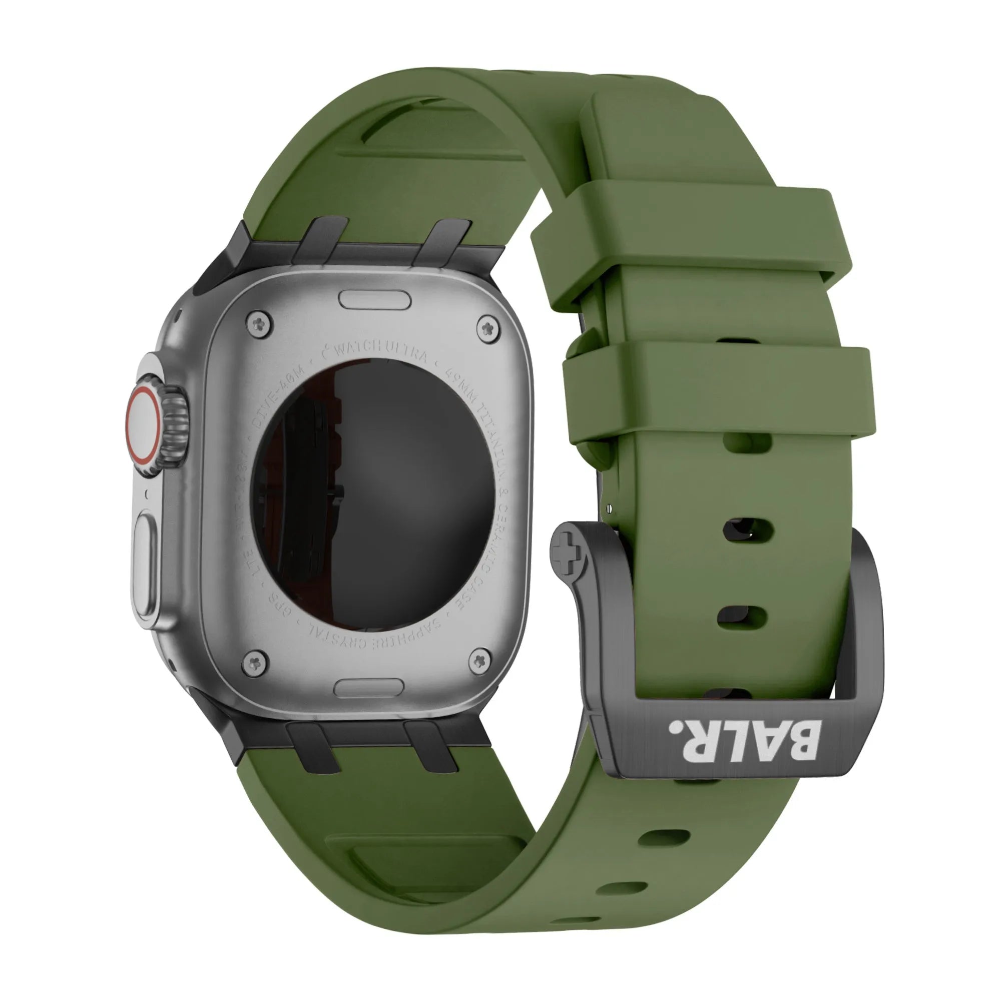 BALR. Bracelet en silicone ultra liquide pour Apple Watch (vert/(noir)