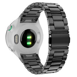Bandz Bracelet acier Garmin Instinct 3 - 50mm 'Classic' (noir)