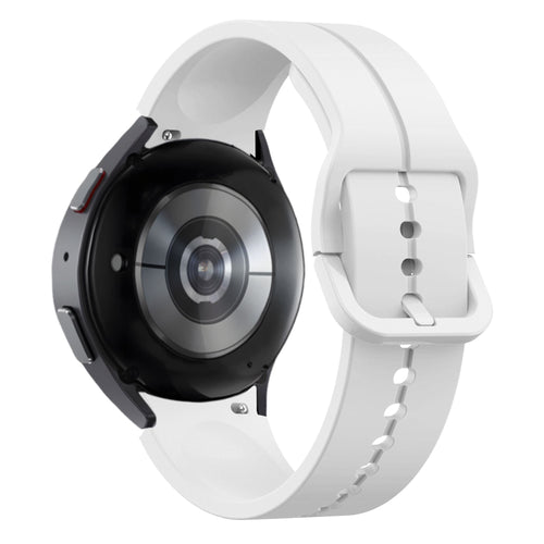 Silicone Strap 'Extreme', white, on a watch, 3/4 rear view
