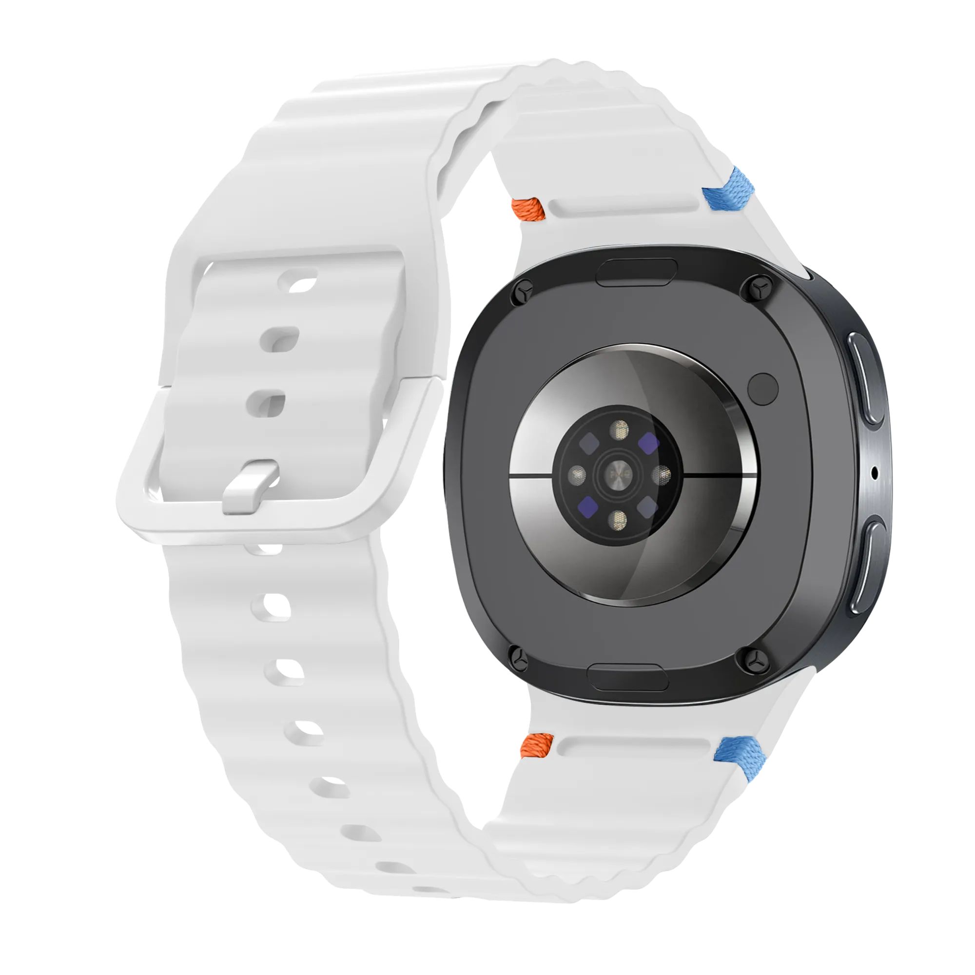Bracelet silicone ondulé Samsung Galaxy Watch 8 - 40mm (blanc)