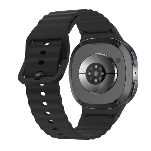 Samsung Galaxy Watch 8 - 44mm Wave Silicone Strap (Black)