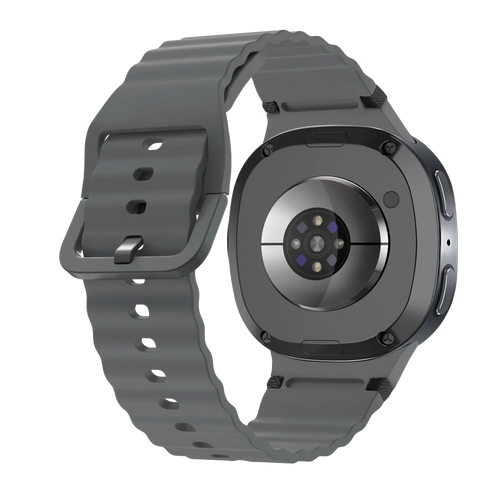Bracelet silicone ondulé Samsung Galaxy Watch 8 Classic (gris foncé)