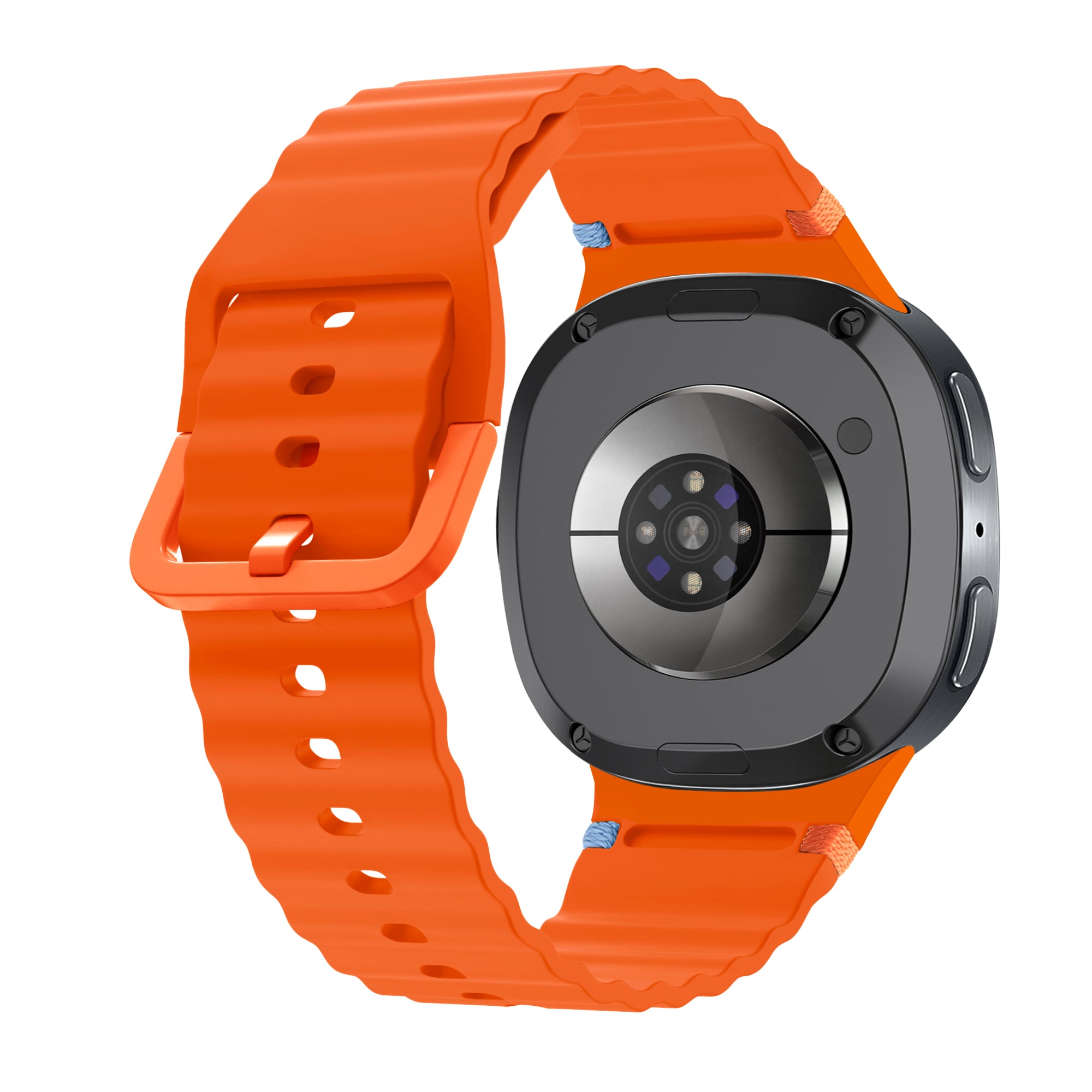 Samsung Galaxy Watch 9 - 44mm Wave Silicone Strap (Orange)