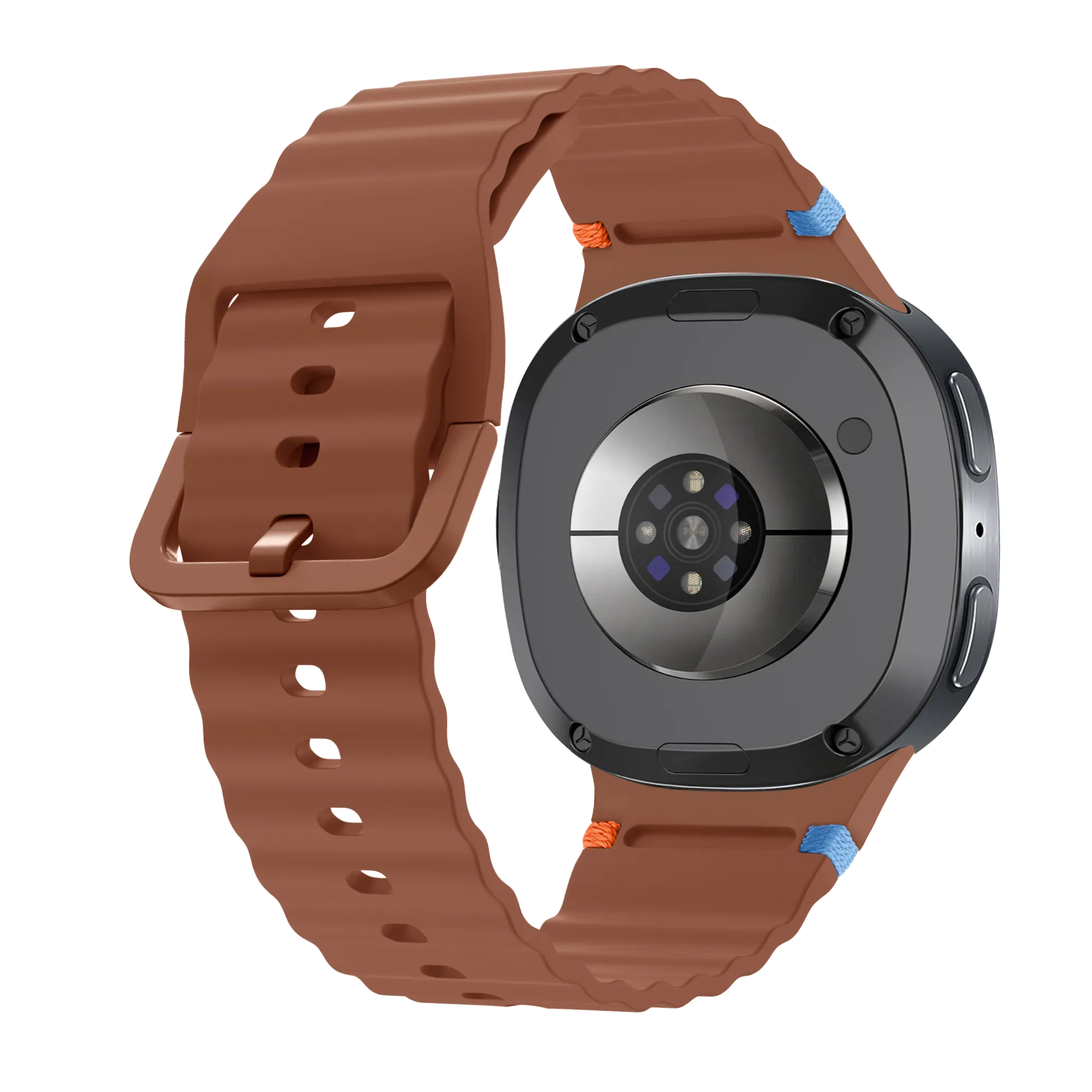 Bracelet silicone ondulé Samsung Galaxy Watch 8 - 44mm (marron)