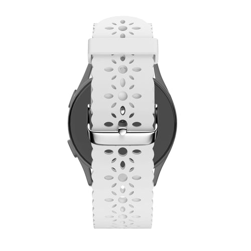 Bandz Amazfit Active 3 Premium Patterned Silicone Strap (White)