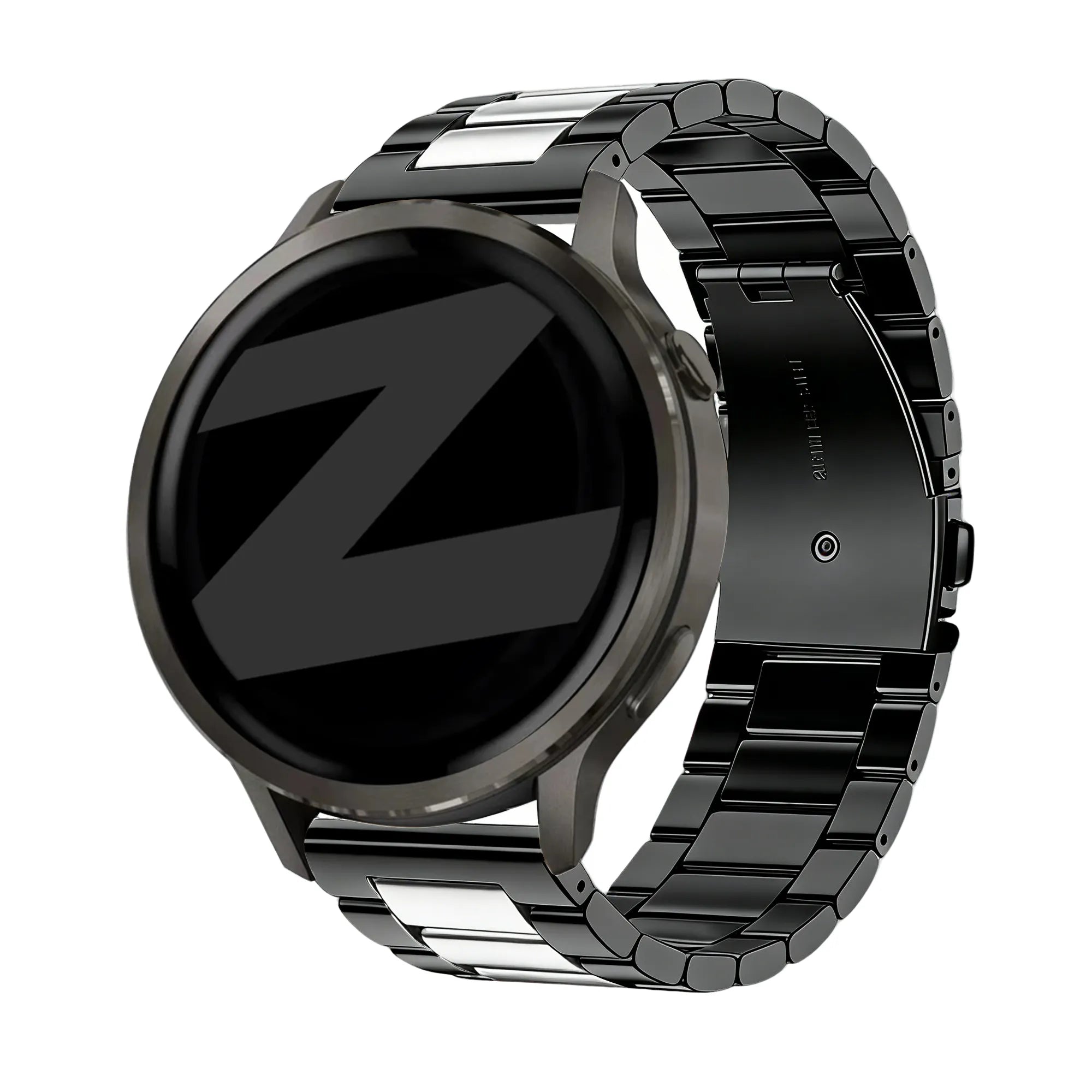 Bandz Bracelet acier 'Classic' Garmin Vivoactive 4 (noir argent)