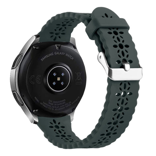 Patterned Silicone Strap, on a watch, 3/4 rear view