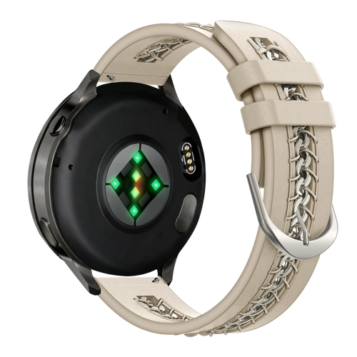 Bandz Bracelet cuir 'Chains' Garmin Forerunner 645 (beige)