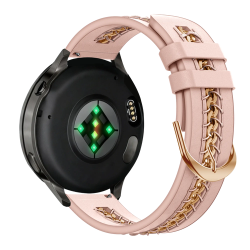 Bandz Bracelet cuir 'Chains' Garmin Forerunner 55 (rose)