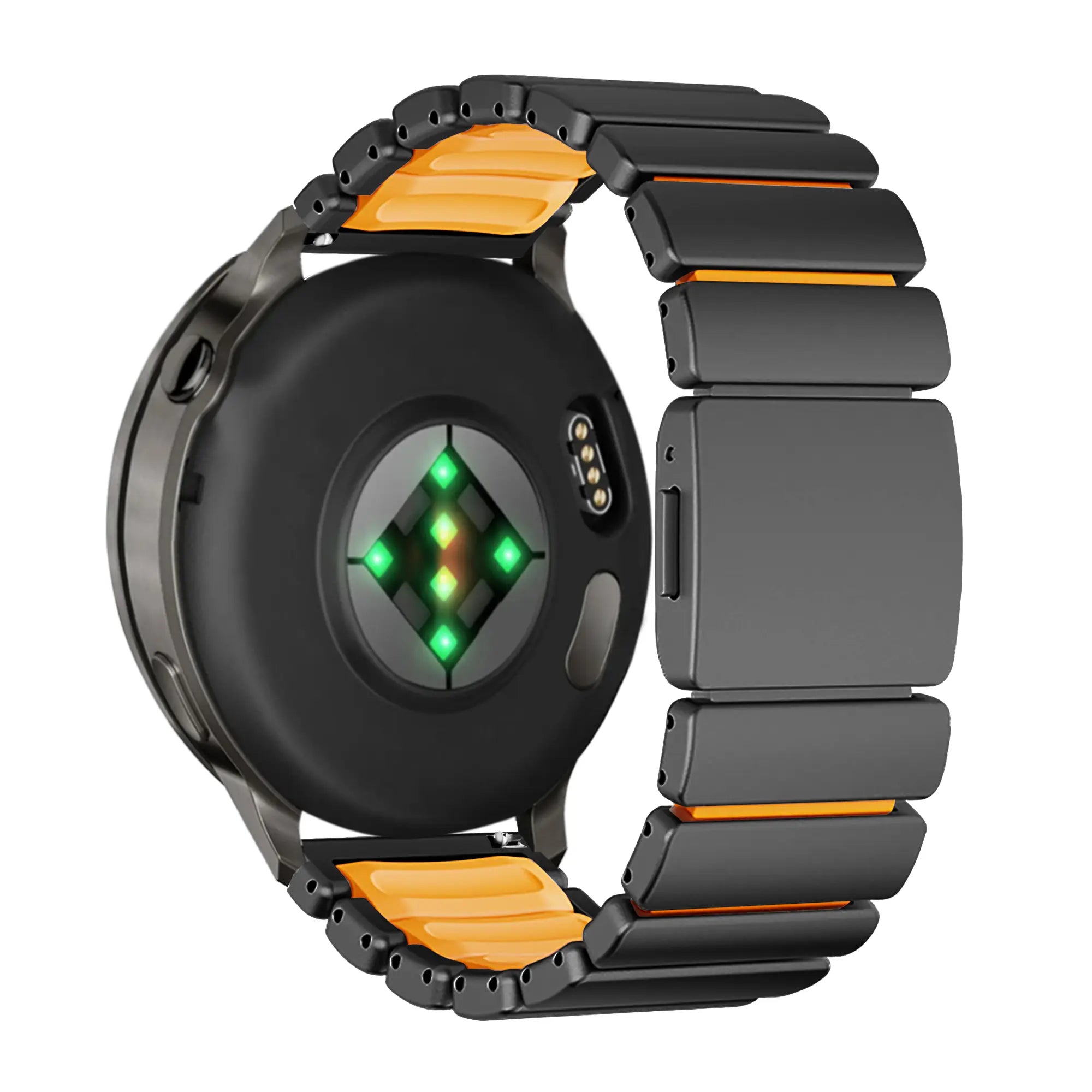 Bandz Garmin Vivoactive 4 Titanium Strap 'Hybrid' (Black/Orange)