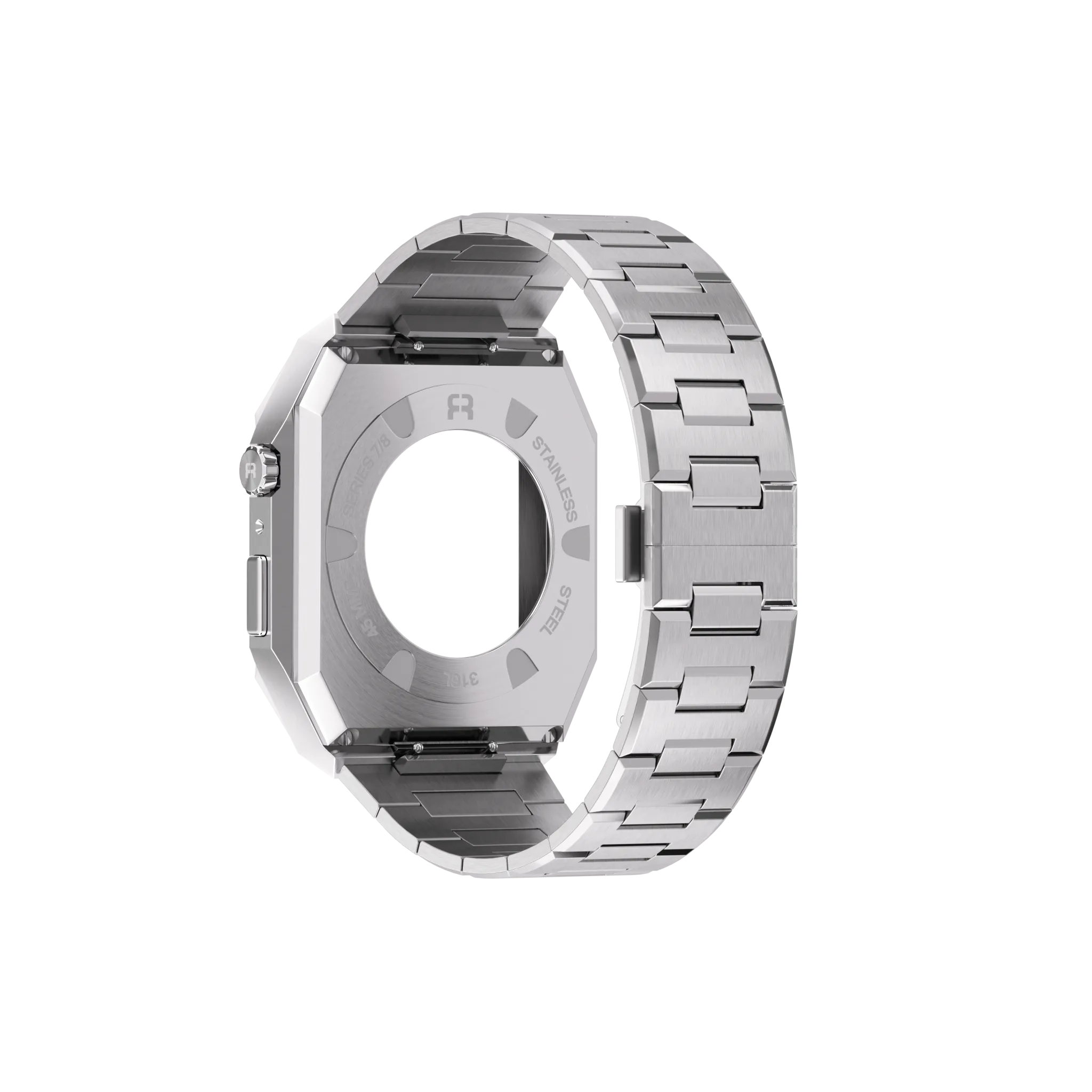 Reqior Boîtier avec bracelet en acier 'Nautilus' Apple Watch 45mm (argent)