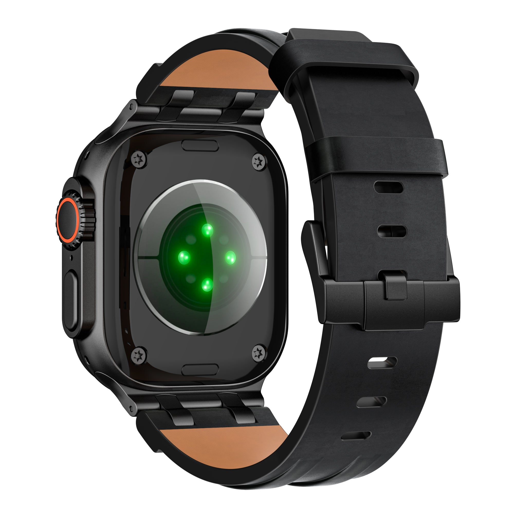 Bracelet cuir solide Apple Watch Ultra (noir)