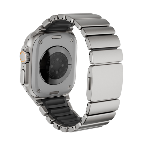 Bandz Apple Watch Ultra Titanium Strap 'Hybrid' (Silver)