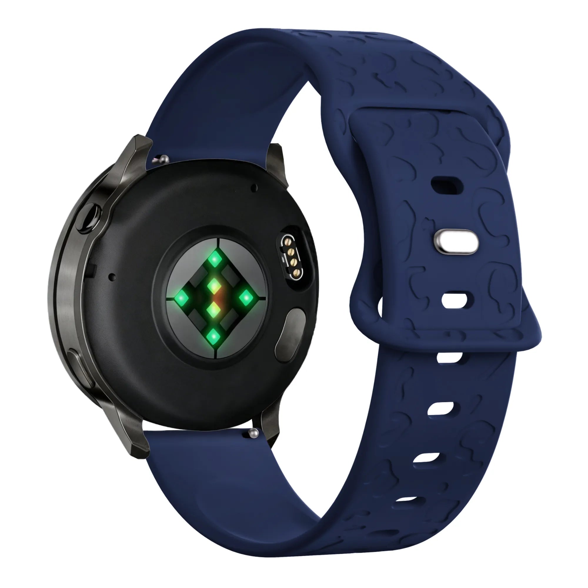 Bandz Bracelet silicone 'Léopard' Garmin Vivomove 3 (bleu foncé)