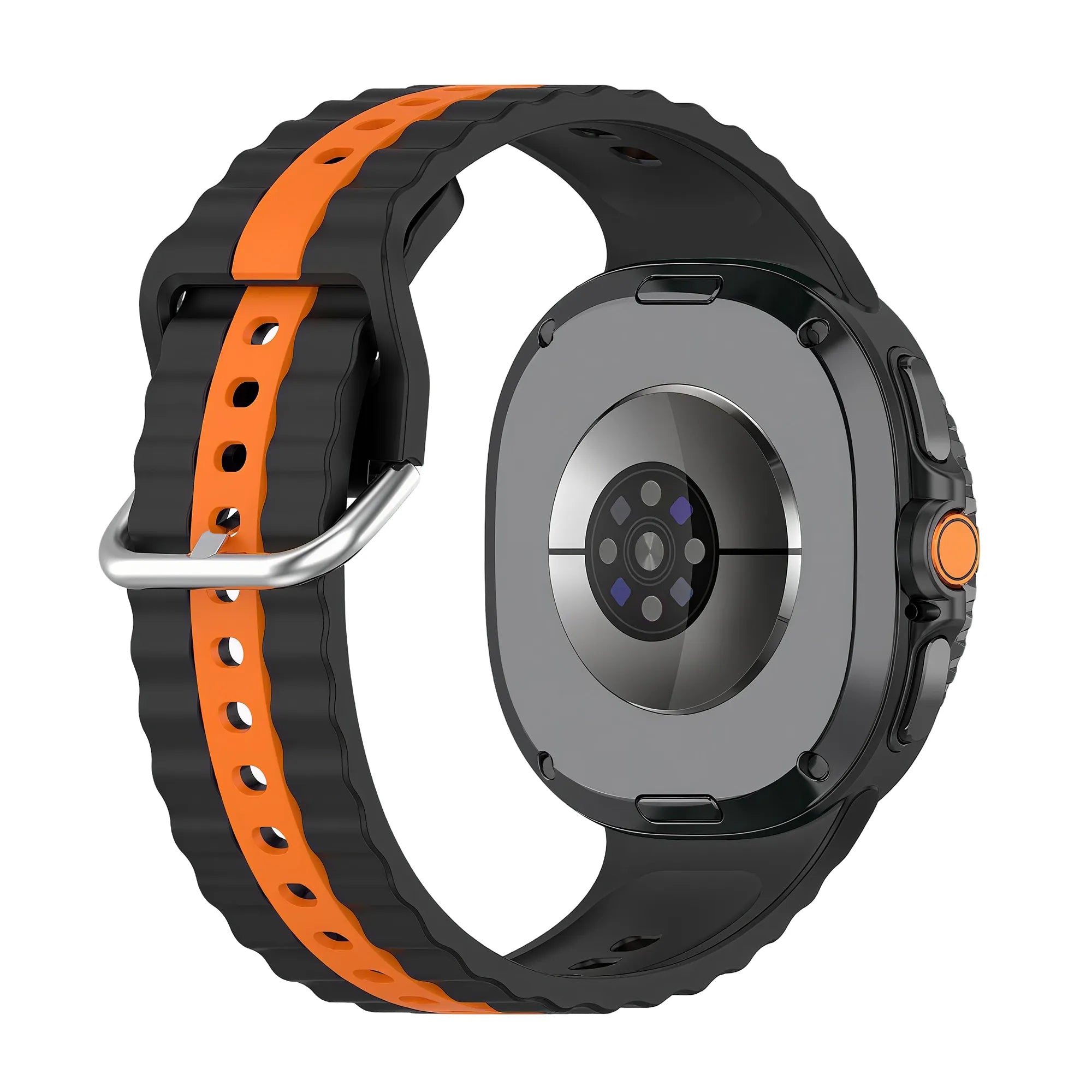 Bracelet sport double Samsung Galaxy Watch 9 - 44mm (noir/orange)