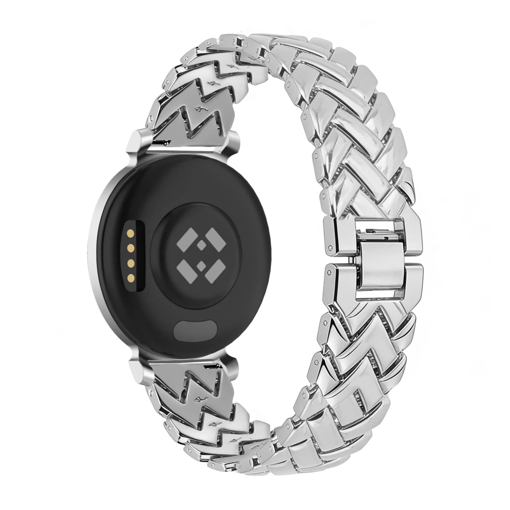 Bandz Pebble Round 2 - 14mm Metal Strap 'V-Type' (Silver)