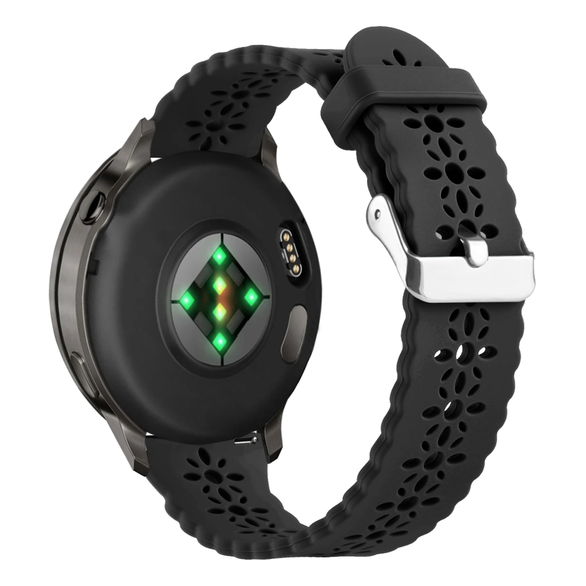 Bandz Bracelet silicone 'Lace' Garmin Vivoactive 6 (noir)
