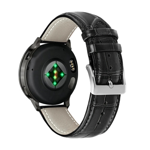 Bandz Bracelet cuir effet crocodile Garmin Vivomove HR (noir)