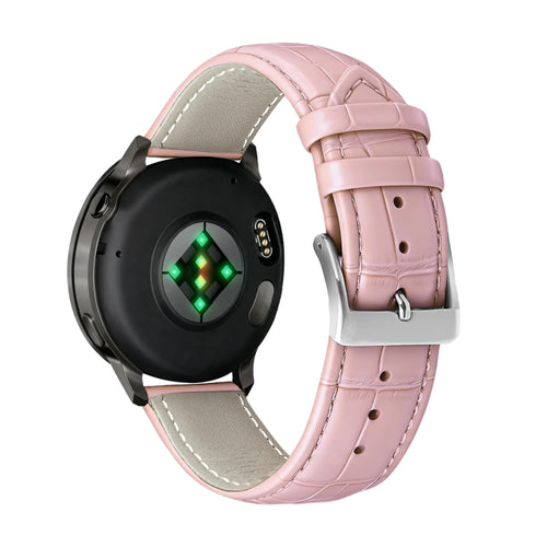 Bandz Bracelet cuir effet crocodile Garmin Vivomove Sport (rose)
