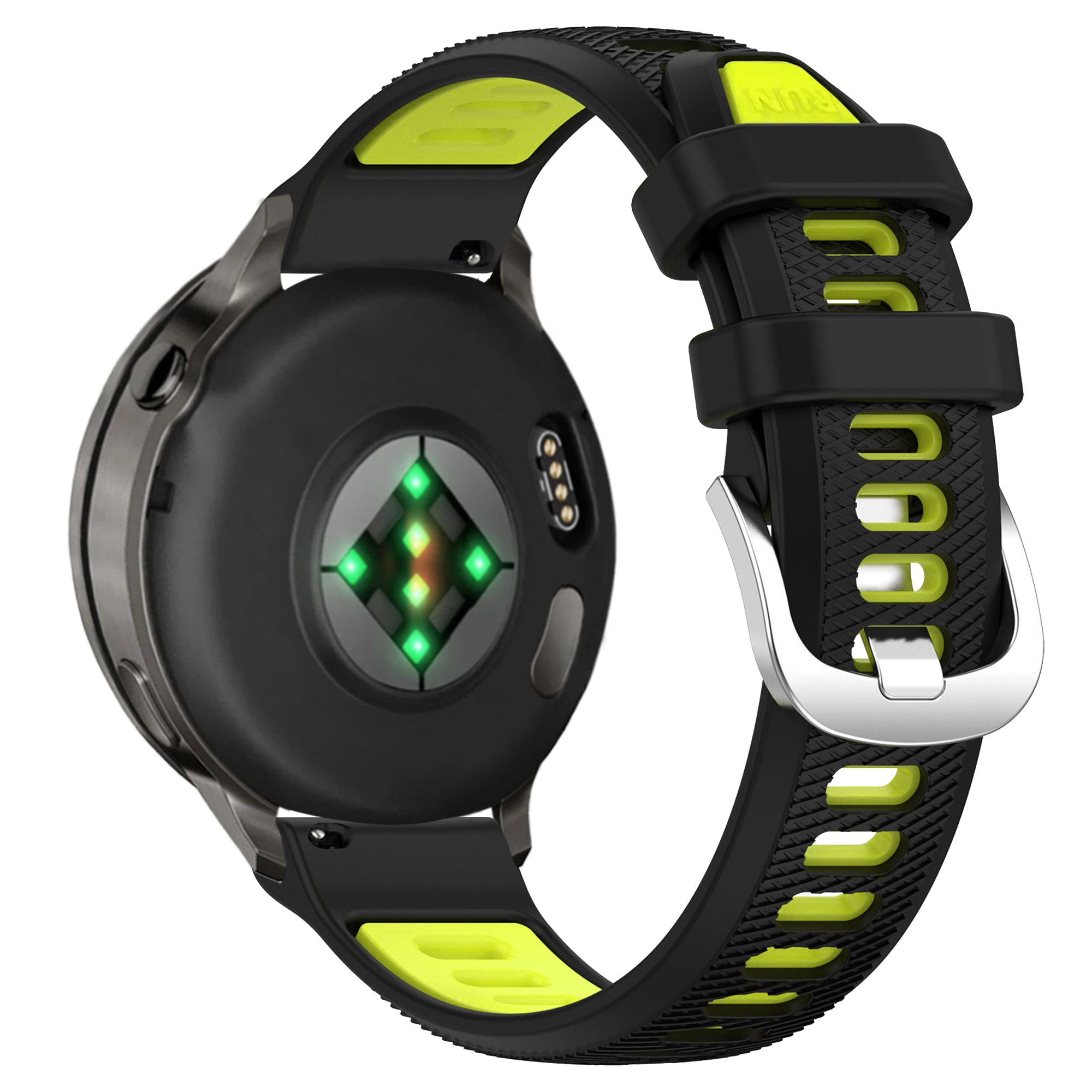 Bandz Bracelet sport avec boucle Garmin Vivoactive 4s (noir/jaune)