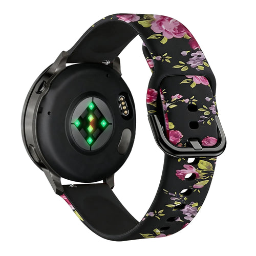 Bandz Bracelet silicone 'Fleur rose' Garmin Vivoactive 3