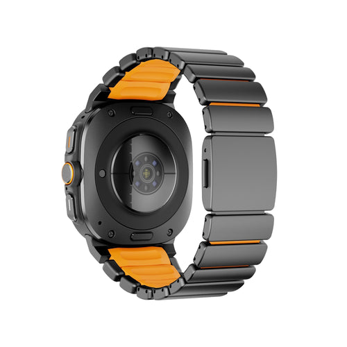 Bandz Bracelet titane 'Hybrid' Samsung Galaxy Watch Ultra (noir/orange)