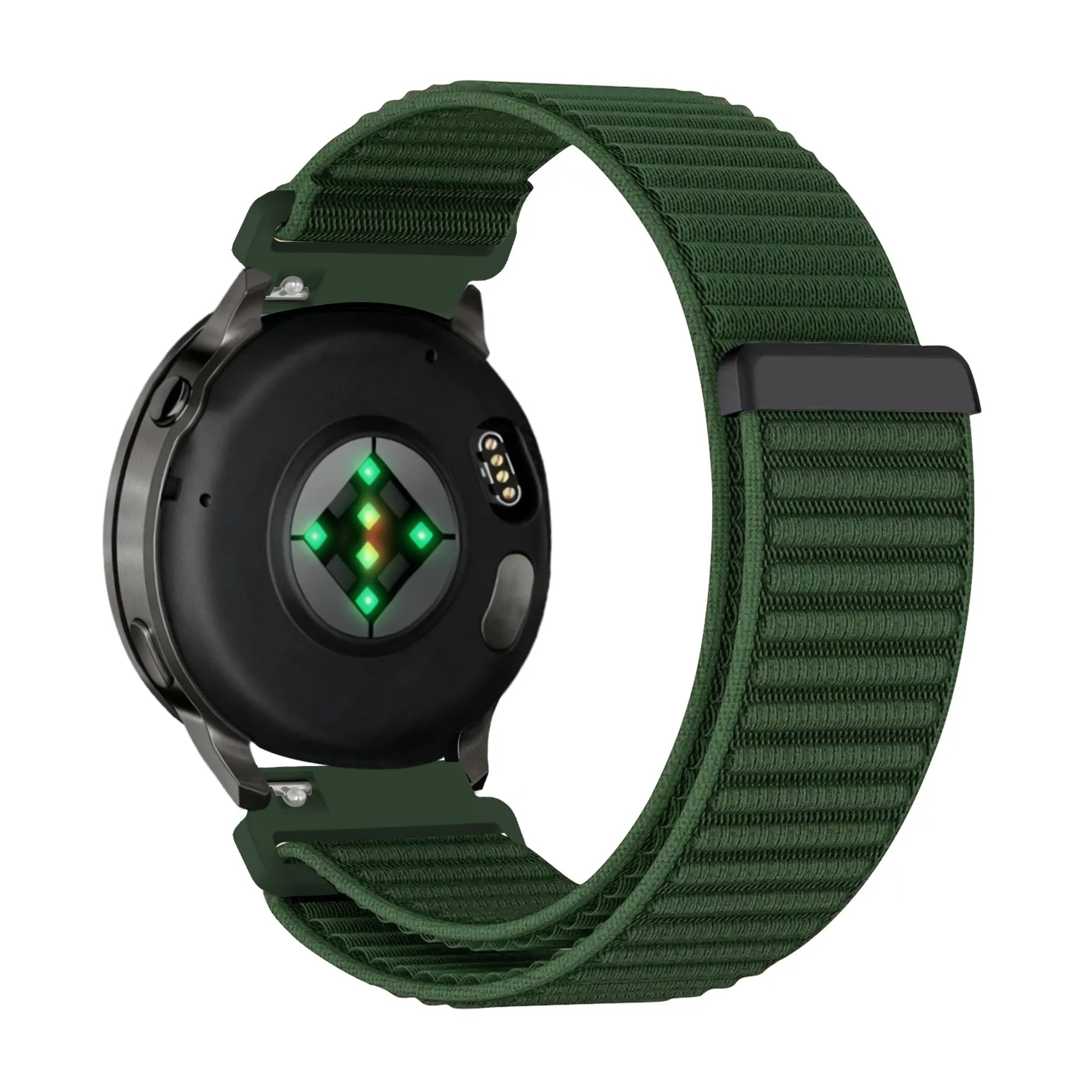 Bandz Bracelet nylon ondulé Garmin Venu 2 (vert foncé)