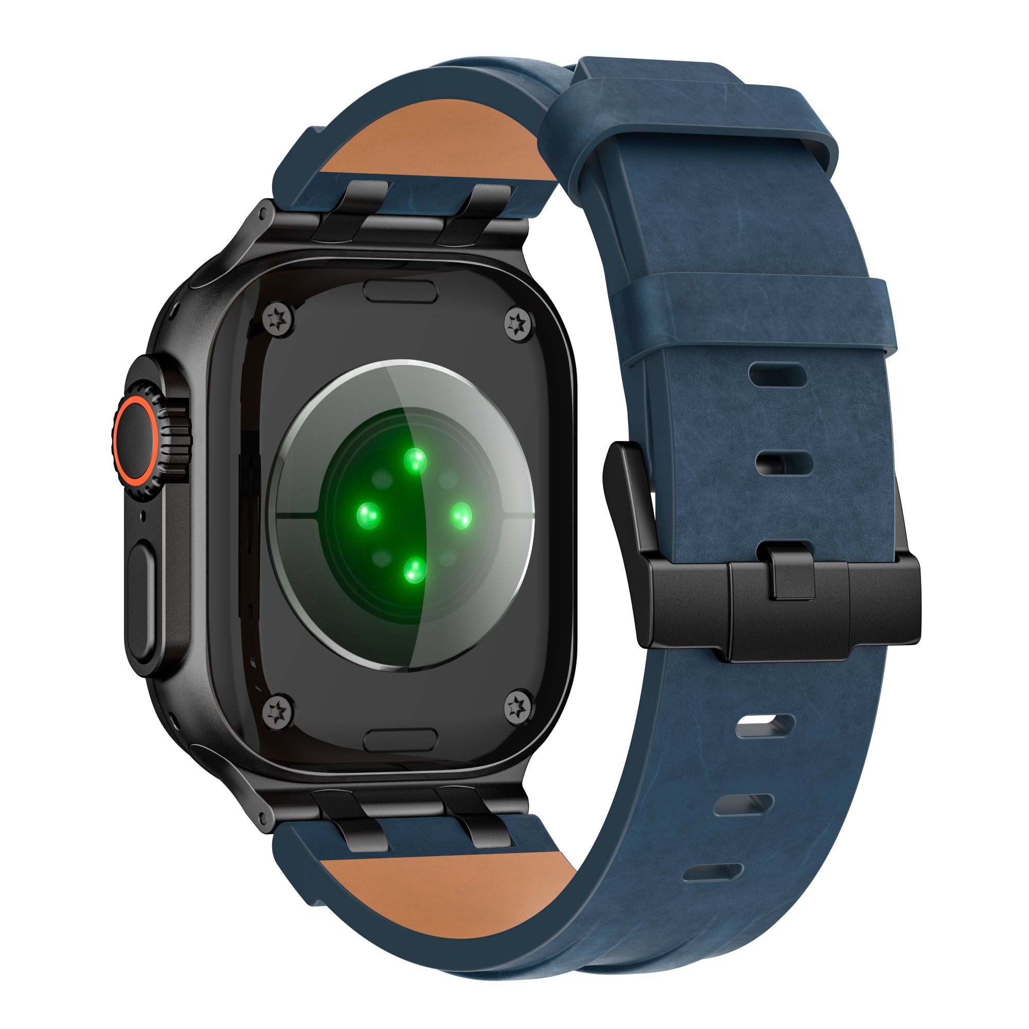 Bracelet cuir solide Apple Watch Ultra (bleu foncé)