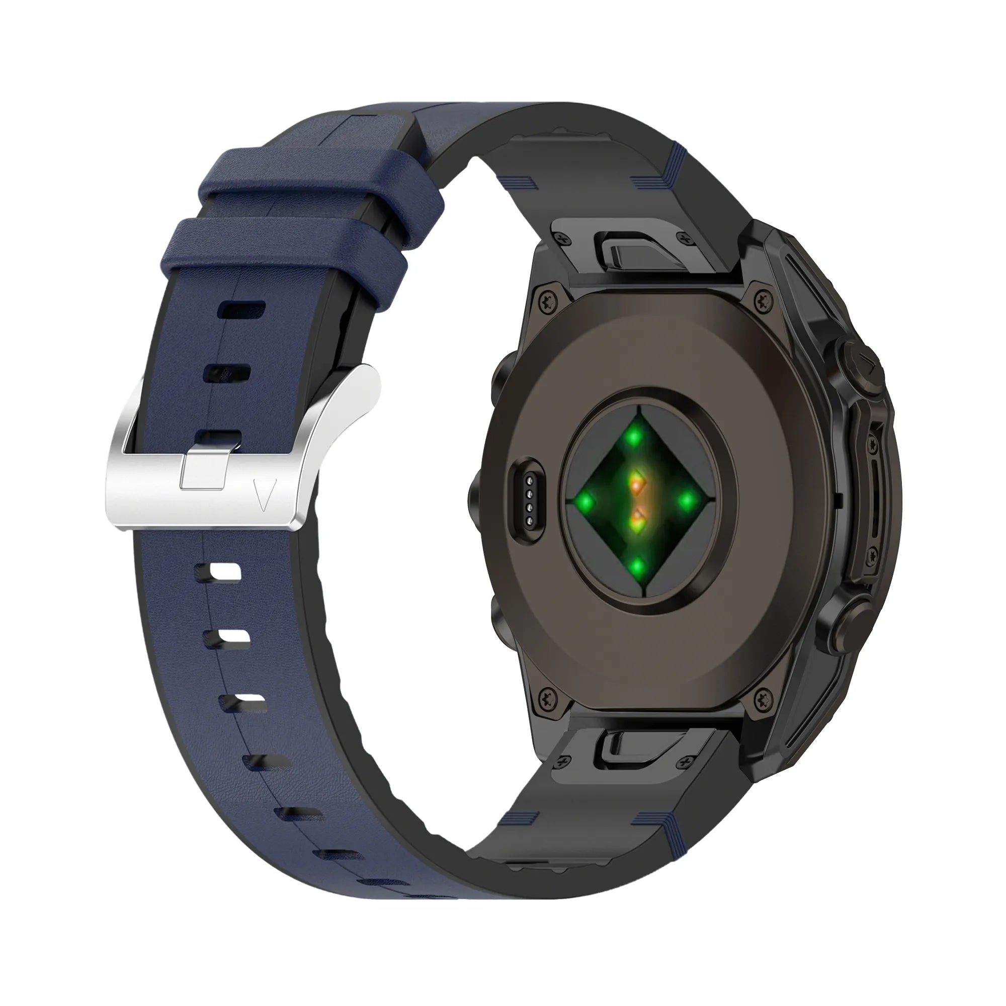 Bracelet cuir hybride Garmin Fenix 5x / 6x (bleu)